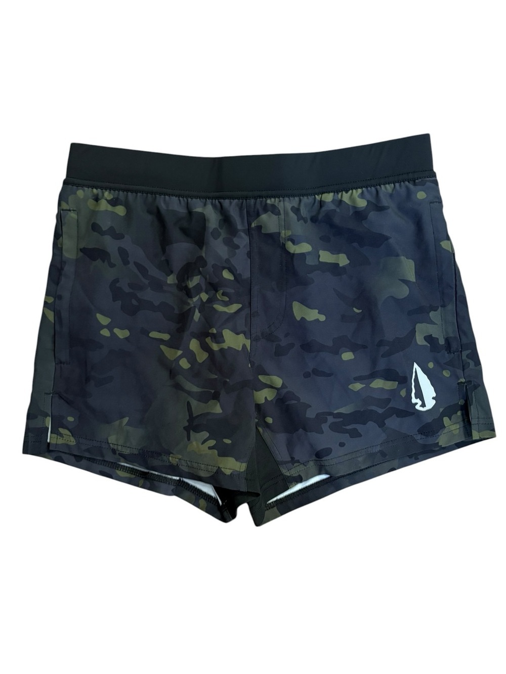 TACHUNTFISH Athletic Shorts 4.5" Inseam Lined Camo Black Women's Size Small